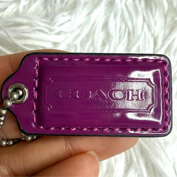 1.5" COACH Purple Fob Bag Charm Hang tag Hangtag - Picture 1 of 2